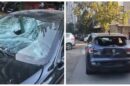 uništeni automobili protest ispred sns novi sad